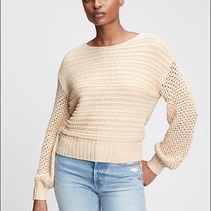 Gap Boatneck Sweater Ecru Beige Small